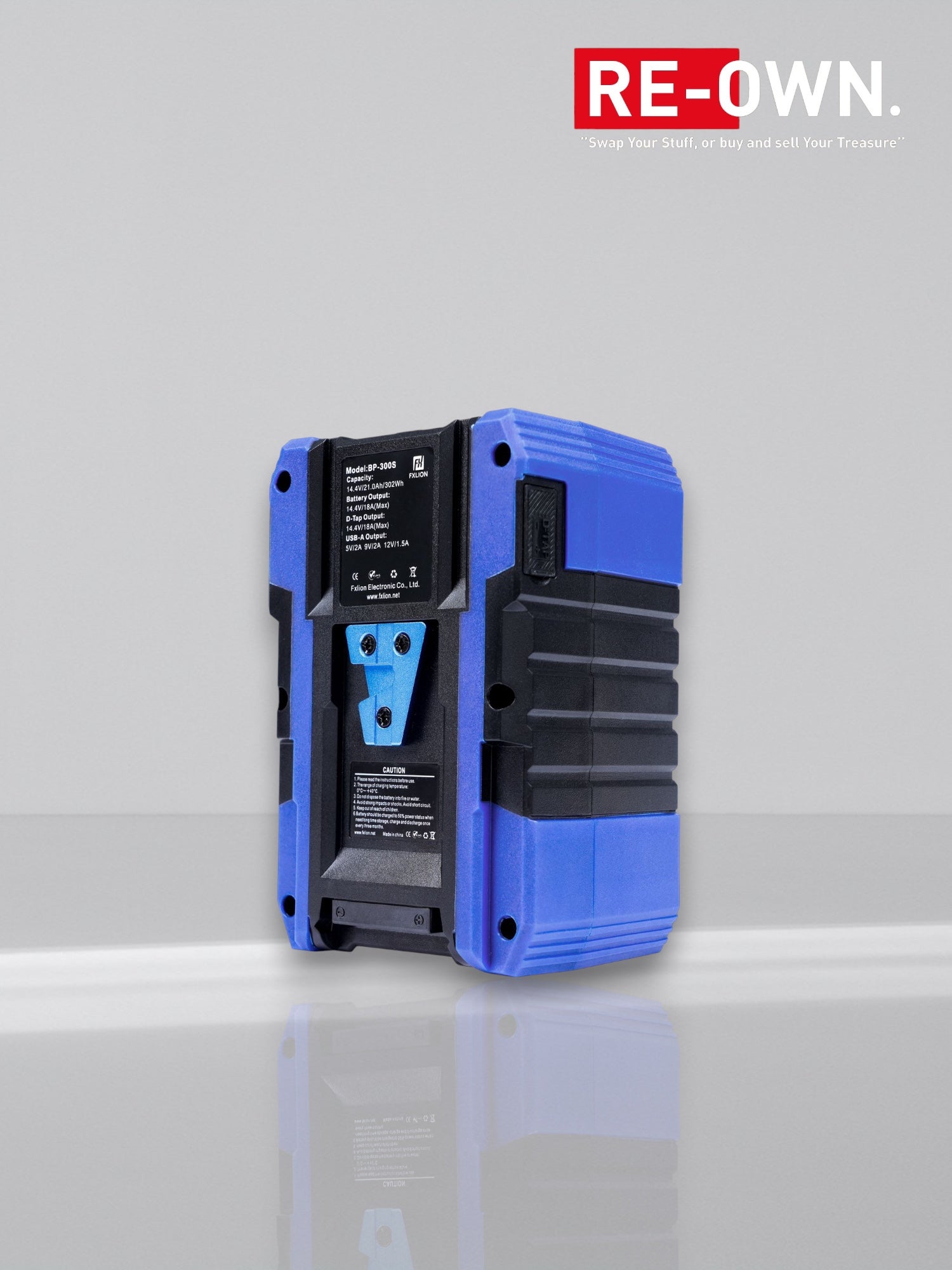 FXLion Cool Black V-Mount Battery 14.4V 302WH | w/ USB D-Tap