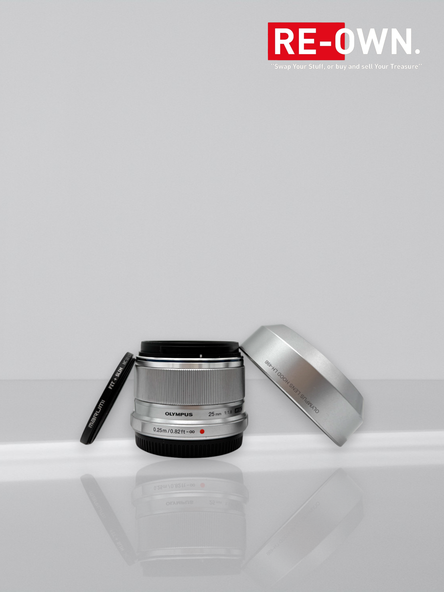 Olympus M.Zuiko Digital ED 25mm f/1.8 (silver + extra's)