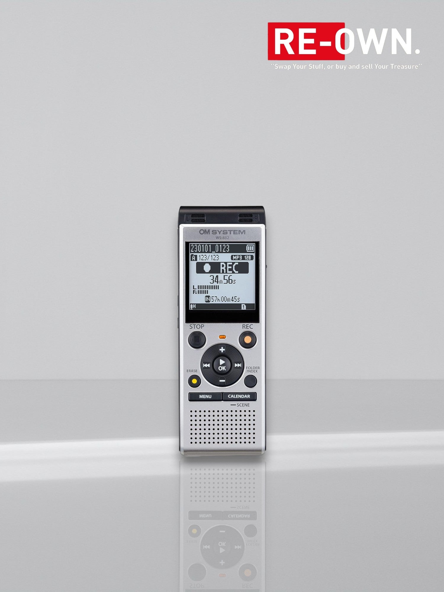 Olympus OM SYSTEM WS-882 (4GB) Stereo Recorder Silver