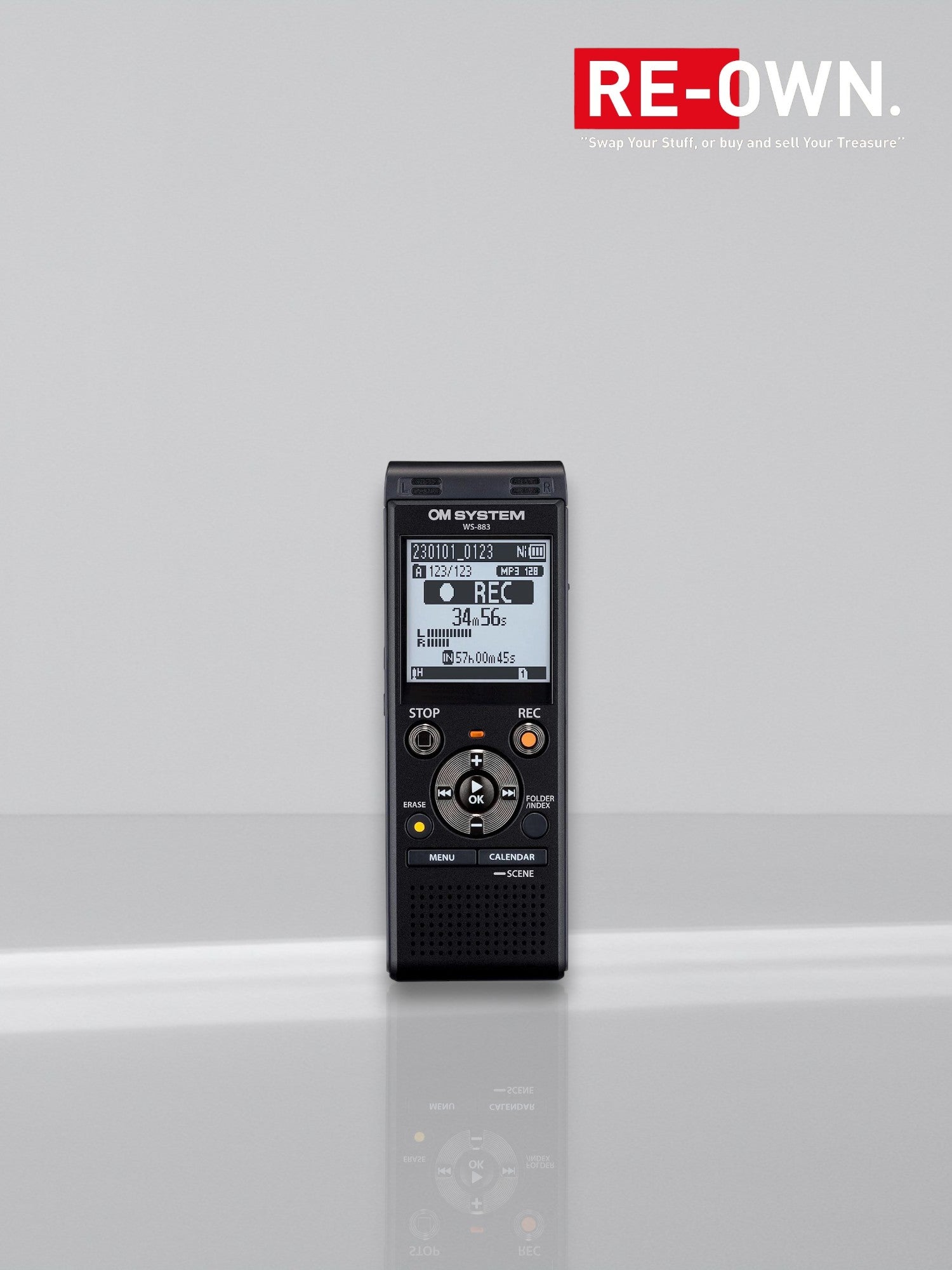 Olympus OM SYSTEM WS-883 (8GB) Stereo Recorder Black