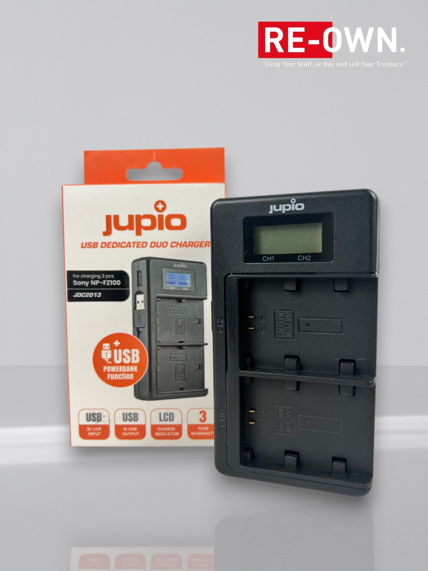 Jupio USB Duo Charger LCD for Sony NP-FZ100