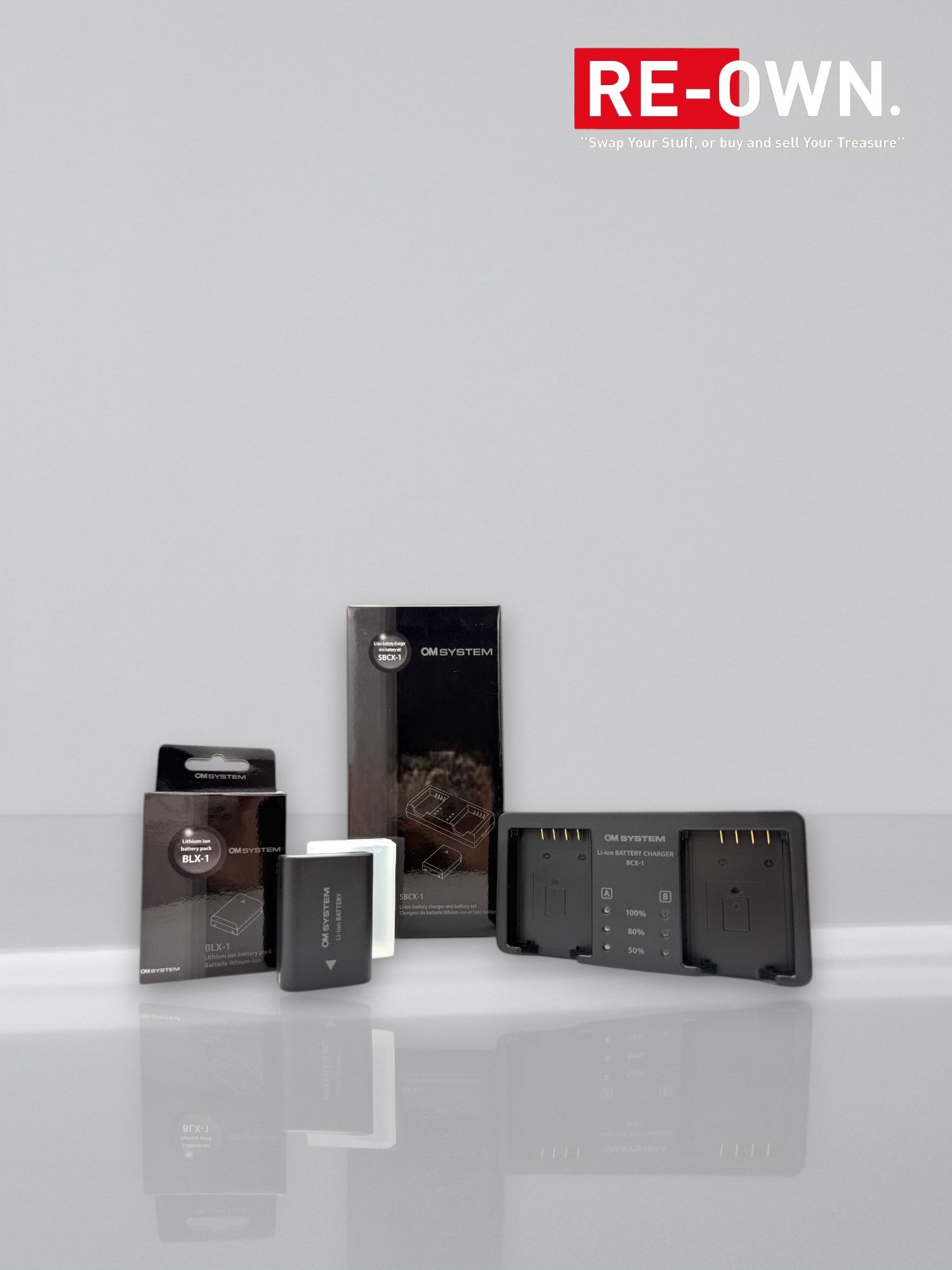 Om system SBCX- 1 batterij BLX1 + lader set