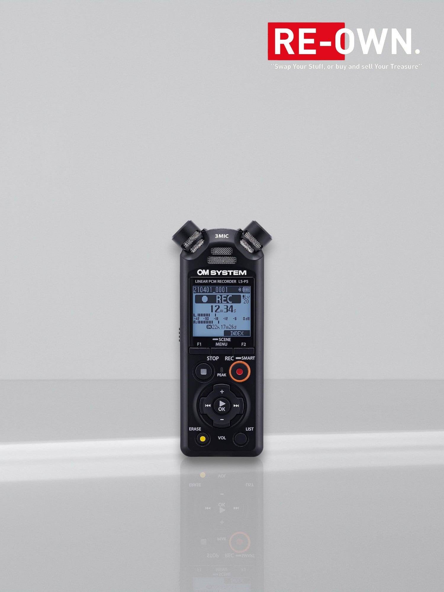 Olympus OM SYSTEM LS-P5 Linear PCM Recorder w/ Rechargeable NiMH Batteries And USB Cable